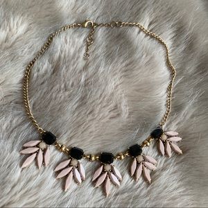 J. Crew Black & Blush Crystal Statement Necklace